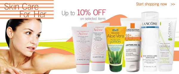 Skincare for her - up to 10% off on selected items
